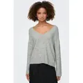 ONLY Strickpullover ONLARIZONA LS SEQUINS V-NECK PUL KNT grau XS (34)