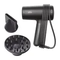 Braun Haartrockner HD4.2 – Leichter Hochleistungs-Föhn mit Diffusor und Stylingdüse für alle Haartypen, Super IONTEC Technologie, 2100W, 3 Temperaturen und 3 Geschwindigkeiten, Schwarz-Grau, BRHD425E