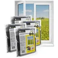 EASYmaxx Insektenschutz-Fensterrahmen Moskitonetz mit Klettverschluss, (4-St), 130x150cm zuschneidbar mit Klettbefestigung schwarz 130 cm x 150 cm