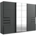 Schwebetürenschrank - graphit - mit Spiegel - 270 cm