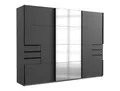 P & B Schiebetürenschrank Wimex Saigon, Anthrazit, Klar, Glas, 6 Fächer, 6 Schublade(n) Schubladen, 270x210x64 cm, BQ - Bündnis für Qualität, Made in Germany, DIN EN ISO 9001, Schrankfront mit Spiegel, Schlafzimmer, Kleiderschränke, Schwebetürenschränke