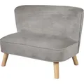 roba Kindersofa „Lil Sofa“, bequeme Kindercouch, stabile Holzfüße, Samtstoff grau - Grau