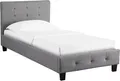 Polsterbett OHIO Bettgestell 90 x 200 cm Einzelbett Designbett inklusive Lattenrost Textilbezug in grau