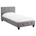 CARO-Möbel Polsterbett Ohio Bettgestell 90 x 200 cm Einzelbett Designbett inklusive Lattenrost Textilbezug in grau