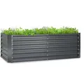 Blumfeldt High Grow Straight Hochbeet 180x60x90 cm 970 L Stahl Verzinkt Rechteckig Anthrazit