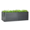 Hochbeet Garten Blumenkasten Pflanzenkasten Terrassen verzinkt Stahl 180 cm grau
