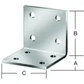 Winkelverbinder VORMANN AUGUST leicht gleichschenklig, sendzimirverzinkt Breite: 40.00 mm|Länge Schenkel A: 40.00 mm|Länge Schenkel B: 40.00 mm