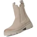 Tamaris Damen Chelsea Boots/ Stiefeletten Hell-Taupe Rauleder-Textil-Mix Größe: 40 - Taupe - 40