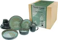 CreaTable Kombiservice Nordic Fjord (10-tlg), 2 Personen, Steinzeug, je 2 Speiseteller, Suppenteller, Dessertteller, Schalen, Kaffeebecher