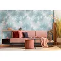 living walls Fototapete, glatt, gemustert, matt, neutral, (1 St), Dschungel, Blätter Tapete Tapeten Wohnzimmer Schlafzimmer Küche Flur beige|blau