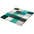 Kleine Wolke Badematte Caro, Höhe 25 mm, rutschhemmend beschichtet, fußbodenheizungsgeeignet, Kunstfaser, rechteckig, Badteppich, modernes Karo-Muster, Pastell-Farben, waschbar grün rechteckig | 55 cm x 65 cm x 25 mm