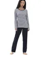 Mey Nachtwäsche Serie Paula Damen Schlafanzüge lang Night Blue 3XL(48)