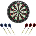 Kronenburg Dartscheibe DartPro, Set, für Steeldarts, aus Sisal, mit 6 Dartpfeilen