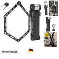 Fahrradschloss 100cm faltbar Sicherheit legierter Stahl Schwarz
