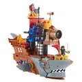 Fisher-Price IMAGINEXT Haimaul-Piratenschiff - bewegliche Flossen, Power Pad für Geheimschatz Enthüllung, Kanonen, Gefangenenbereich, Geheimversteck und Piratenfiguren, DHH61
