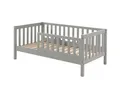 Natur24 Einzelbett Juniorbett 70 x 140 cm Kiefer Grau
