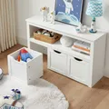 Kinderregal Spielzeugregal mit Rollen Aufbewahrungsbox Kleiderschrank SHL380W01