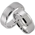 trauringe123 - Hochzeitsringe Verlobungsringe Trauringe Eheringe Partnerringe mit 1 Stein Trauringe aus Silber, 925 `er Sterlingssilber, Diamant, GRAVUR GRATIS, (1 Paar) - J25-1