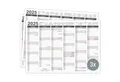 TOBJA Wandkalender A4 Tafelkalender Grau 2025 3er Set, Wandkalender, Jahresplaner, Schulferien, Feiertage, Kalender 2025