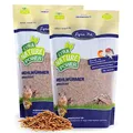 Lyra Pet® | 2 x 1 kg Mehlwürmer getrocknet | Proteinreiches Vogelfutter | Für Wildvögel, Nager, Reptilien & Fische | Nahrhaftes Futter | Energiespender für Insektenfresser | Vitamine & Mineralstoffe