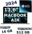 ✅ Apple MacBook AIR 13,6" M3🚨512GB ☑️ 16GB ☑️ spacegrau OVP ✅ MXCR3D/A RgMwSt