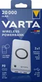 Varta Powerbank mobile Ladestation wireless 20000 mAh Typ A / Typ C USB OUT weiß