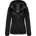 Marikoo Damen Übergangsjacke leichte wind- und wasserabweisende Jacke mit Kapuze Schwarz