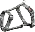 TRIXIE Silver Reflect H-Geschirr - schwarz/silbergrau - 36–40 cm/15 mm