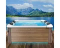 BRAST Whirlpool MSpa Oslo, Sapphire & Amber mit Fester Außenwand, Aufstellbecken, (160x160x65cm, 3 Modelle, LED-Beleuchtung, 6 Personen), Ganzjähriger Einsatz Winterfest