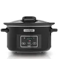 Crockpot Digital-Schongarer Slow Cooker mit Scharnierdeckel | 4,7 l (4-5 Personen) | einstellbare Garzeit | Schwarz (Rostfreies Metall) [CSC052X]