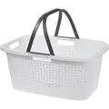 Xl Wäschekorb 45 Liter Weiß - 60 X 39  Cm - Wäschesammler Tragekorb Einkaufskorb Groß