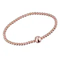 MATERIA Kugel Armband Damen Rosegold Armkette 925 Silber vergoldet 17cm