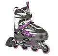 HUDORA Rollschuhe Mia schwarz/lila - Rollschuhe für Kinder / Jugendliche und Erwachsene - Größe 29-32 - verstellbar in 4 Größen - bequem und stylisch