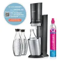 SodaStream Crystal 3.0 Titan Wassersprudler inkl. 1 CO2-Zylinder, 3 Glaskaraffen