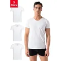 Burnell & Son Unterhemd T-Shirt Business mit Kurzarm und V-Ausschnitt für Herren aus Baumwolle (Packung, Set, Spar-Pack, Spar-Packung, 3-St., 3er Pack) Feinripp, extra lang - Basic Slim Fit weiß XL