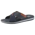 Rieker Pantolette Sommerschuh, Schlappen, Poolslides, mit Kontraststeppung blau 42