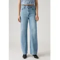 Levi's für Damen. A6081-0002 Ribcage Jeans mit weitem Bein blau (28/32), Lässig, Baumwolle, Denim