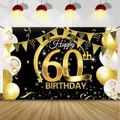 60 Geburtstag Dekoration Schwarz Gold 60 Geburtstag Banner 60 Geburtstag Part...