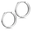 MATERIA Damen Herren Kinder Creolen Ohrringe 925 Silber rhodiniert 15mm klein