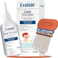 Evolsin® 120ml Läuseshampoo & Läusekamm für Erwachsene & Kinder ab 6 Monaten – bei Befall von Haaren mit Nissen & Kopfläusen – Läusemittel schonend für die Kopfhaut – wirkt in 15 Minuten