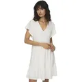 Only Damen Kleid ONLSANDRA S/S V-NECK DRESS Regular Fit 15289687 Weiß L