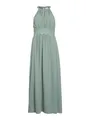Vila Damen Vimilina Halterneck Maxi Dress/Su - Noos Dress, Green Milieu/Detail:Elastic, 36 EU