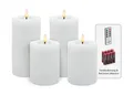 LC Home LED-Kerze Candela Lights LED Kerzen 4er Set Winter glatt Echtwachs (4-tlg)