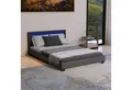 Juskys Polsterbett Paris, 140x200 cm, bunte LED-Beleuchtung, Kunstleder, weiches Kopfteil