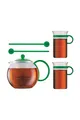 Bodum ASSAM SET Teebereiter Grün mit 2 Gläser und Löffel AK1844-XY-70-6