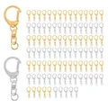 100-Teilige D-Haken-SchlüSselanhäNger-Hardware mit Sprungringen, Metall-Spl9376