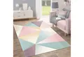 Paco Home Teppich Kosy 310, rechteckig, Höhe: 15 mm, Kurzflor, modernes geometrisches Muster, in schönen Pastell-Farben
