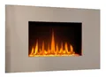 CHEMIN'ARTE Elektrokamin mit heizung - Edelstahl Wandkamin - LED Kamin- Wandmontage Fernbedienung - Heizung 2000W