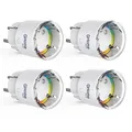 GHome Smart WLAN Steckdose, Kleinste WiFi Steckdose 4er Pack, Stromverbrauch Messen, App Fernbedienung, Funktioniert mit Alexa,Google Home,Sprachsteuerung,Zeitplan,TÜV-Zertifiziert,10A,Nur 2,4GHz WiFi