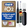 Oral-B iO Series 2 Elektrische Zahnbürste — Doppelpack — Electric Toothbrush, Inkl. 2 Aufsteckbürsten, Reise-Etui — 3 Putzmodi für Zahnpflege, GUT GETESTET (2,2) von STIFTUNG WARENTEST, Schwarz/Grün
